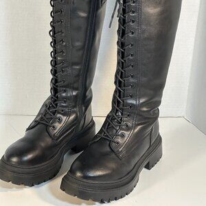 Women's size 7.5 tall black leather boots